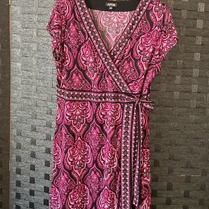 Apt. 9 Pink Wrap Dress with Flutter Sleeves for Casual Occasions